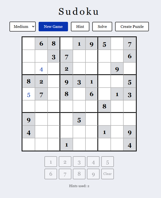 Sudoku Game and Solver